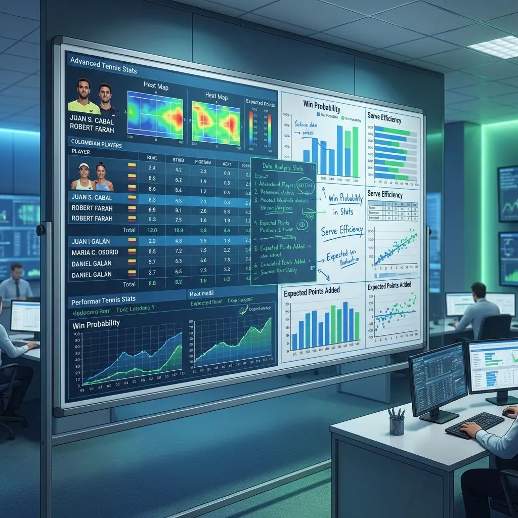Análisis y estadísticas para apuestas en tenis mostrando gráficos y datos de jugadores.