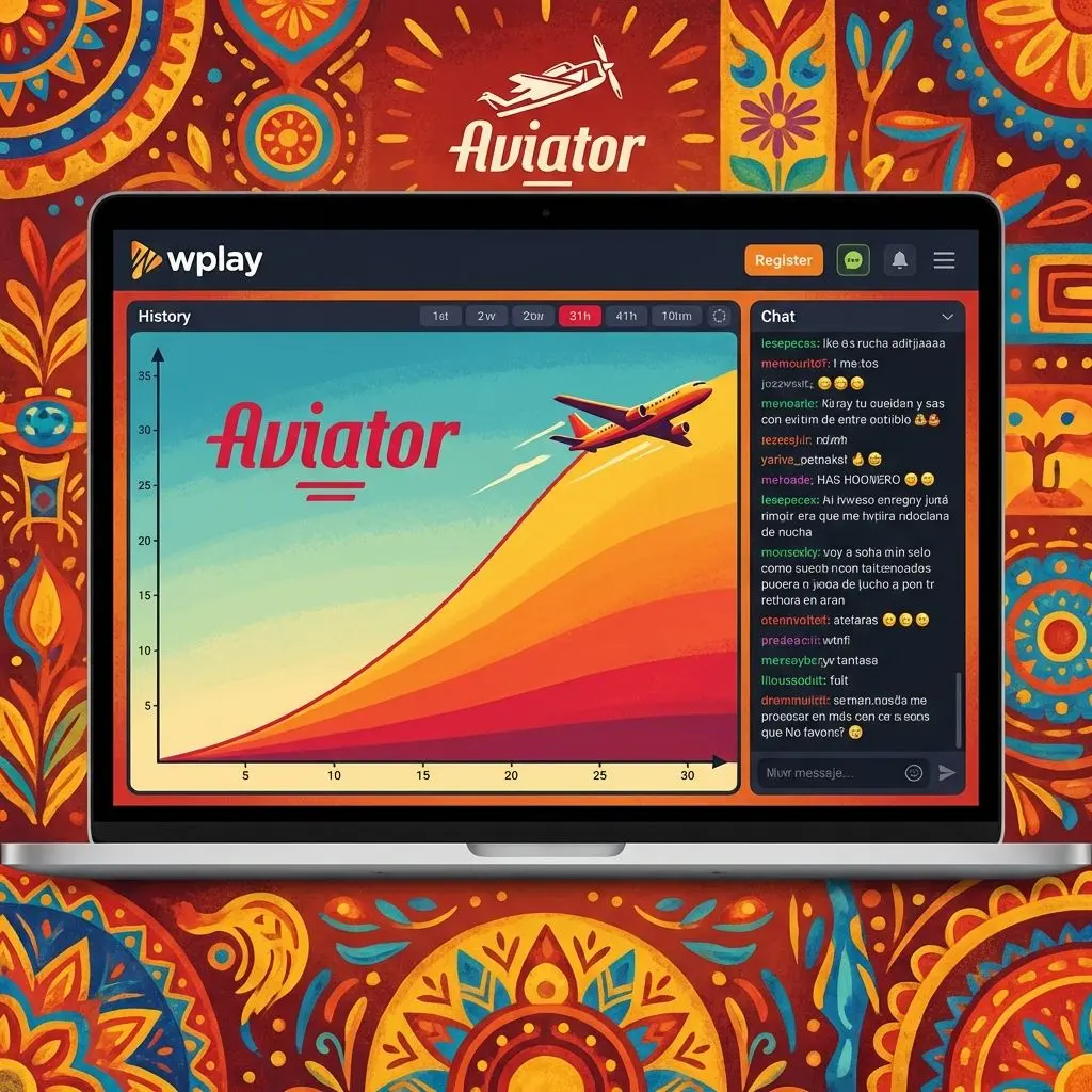 Historial de rondas y chat en vivo en Aviator Wplay Colombia