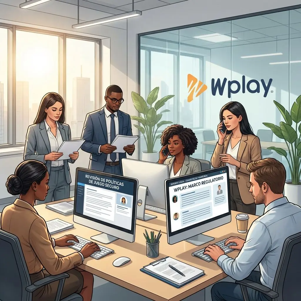 Equipo legal y soporte de Wplay revisando políticas para los usuarios colombianos.