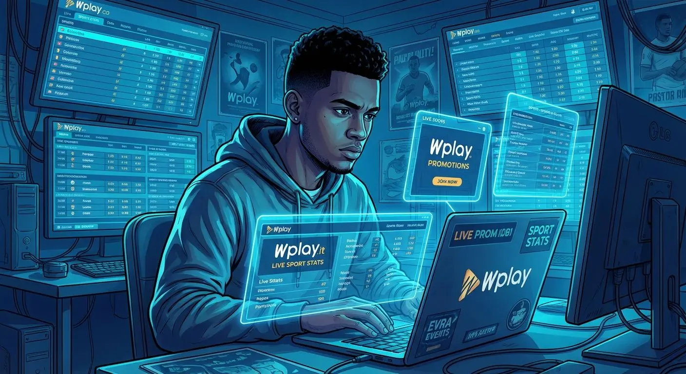 Usuario estudiando probabilidades de apuestas en Wplay desde Colombia