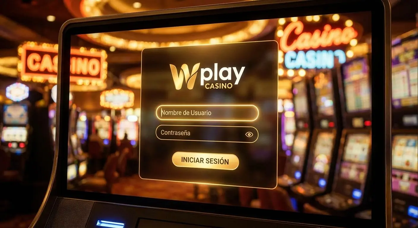 Pantalla de ingreso a cuenta en Wplay Casino con campos de usuario y contraseña