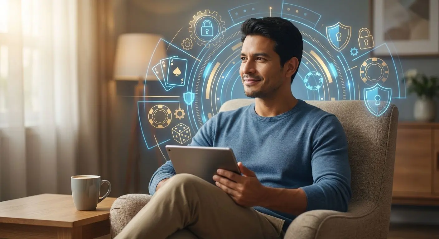 Jugador disfrutando de casino online WPlay en ambiente controlado y seguro