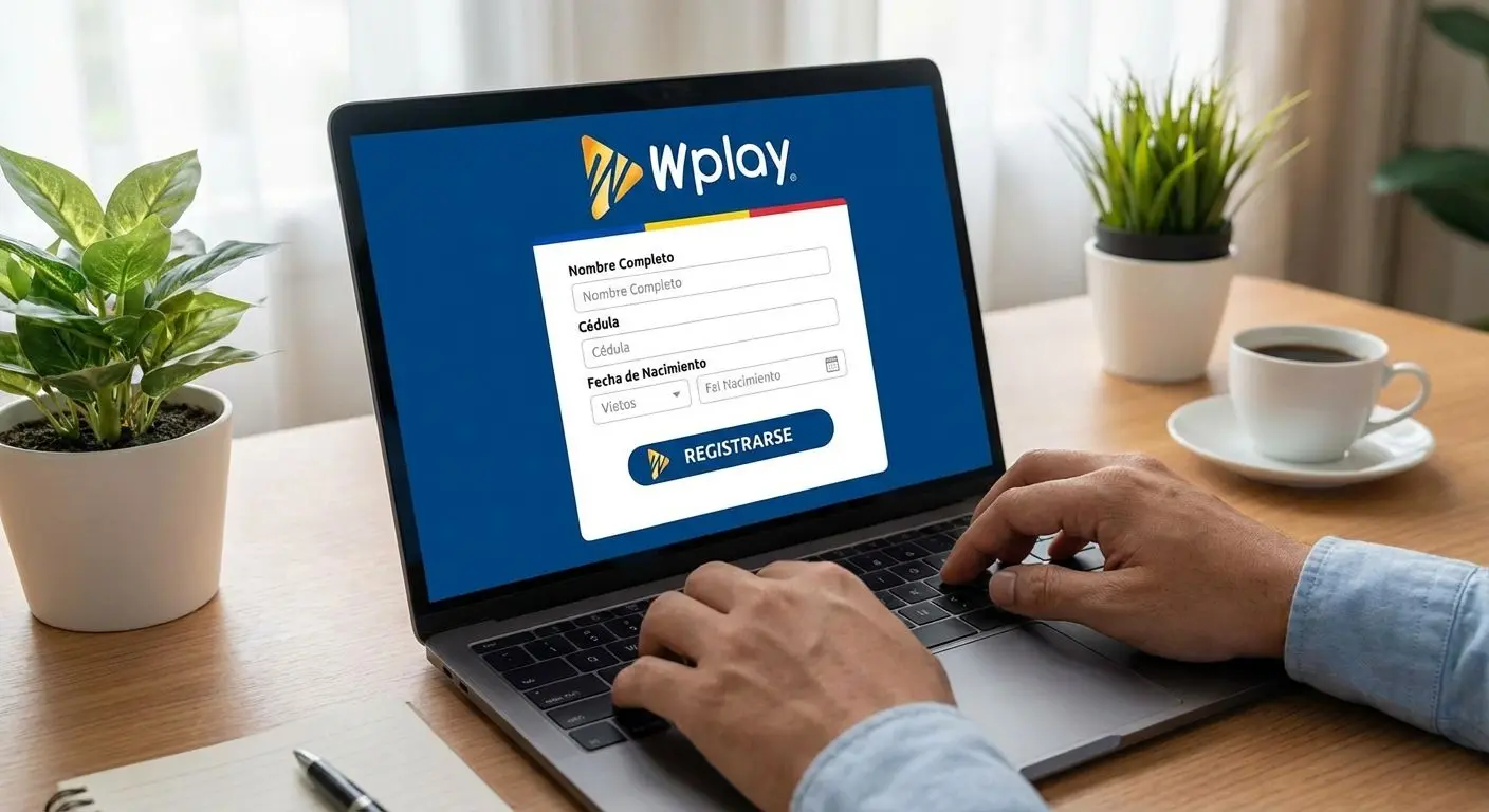 Formulario de registro Wplay siendo completado, con detalles de seguridad y campos personales