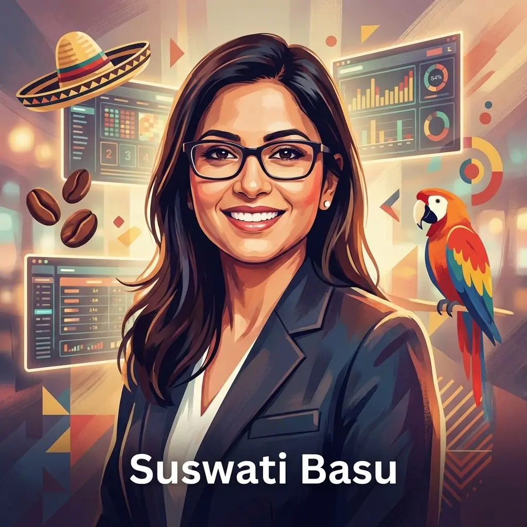 Retrato profesional de Suswati Basu, analista de tragamonedas y casinos en línea